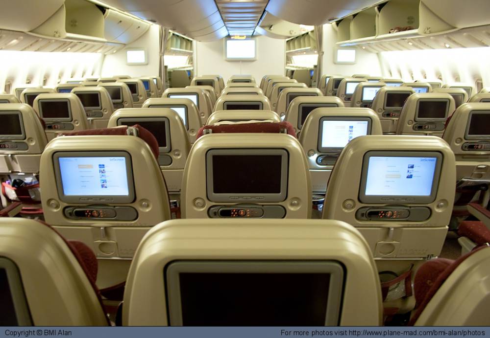 View from the back of a Boeing 777